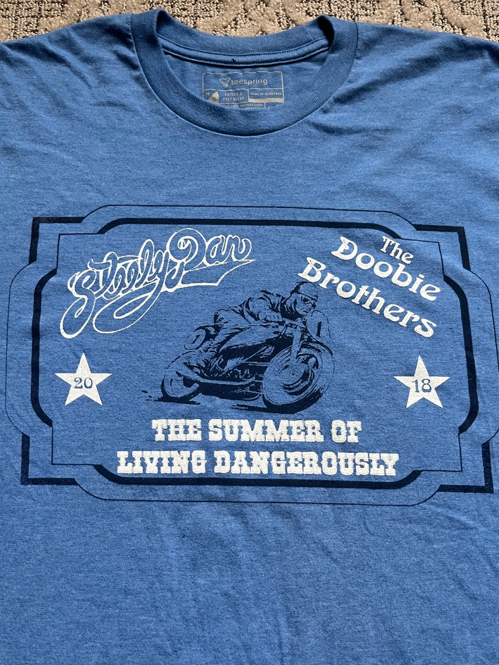 🎸 '18 Steely Dan Band Doobie Brothers Motorcycle Summer Dangerous Unworn Soft T